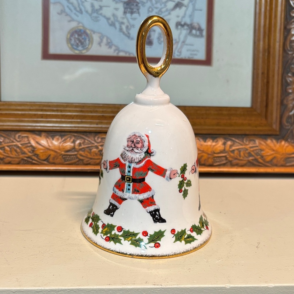 🌈Santa Claus Holiday Bell with Gold and Red Accents🌈